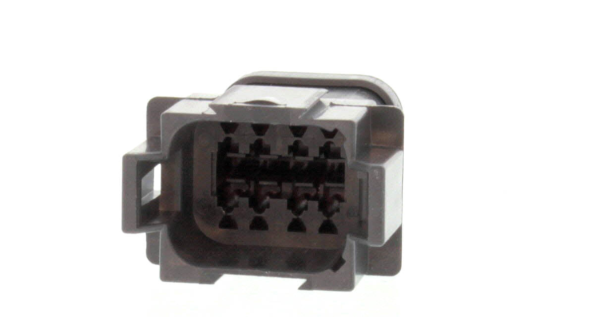 DT04-08PB-E003 - DT Series - 8 Pin Receptacle - B Key , In-line - End Cap, Black