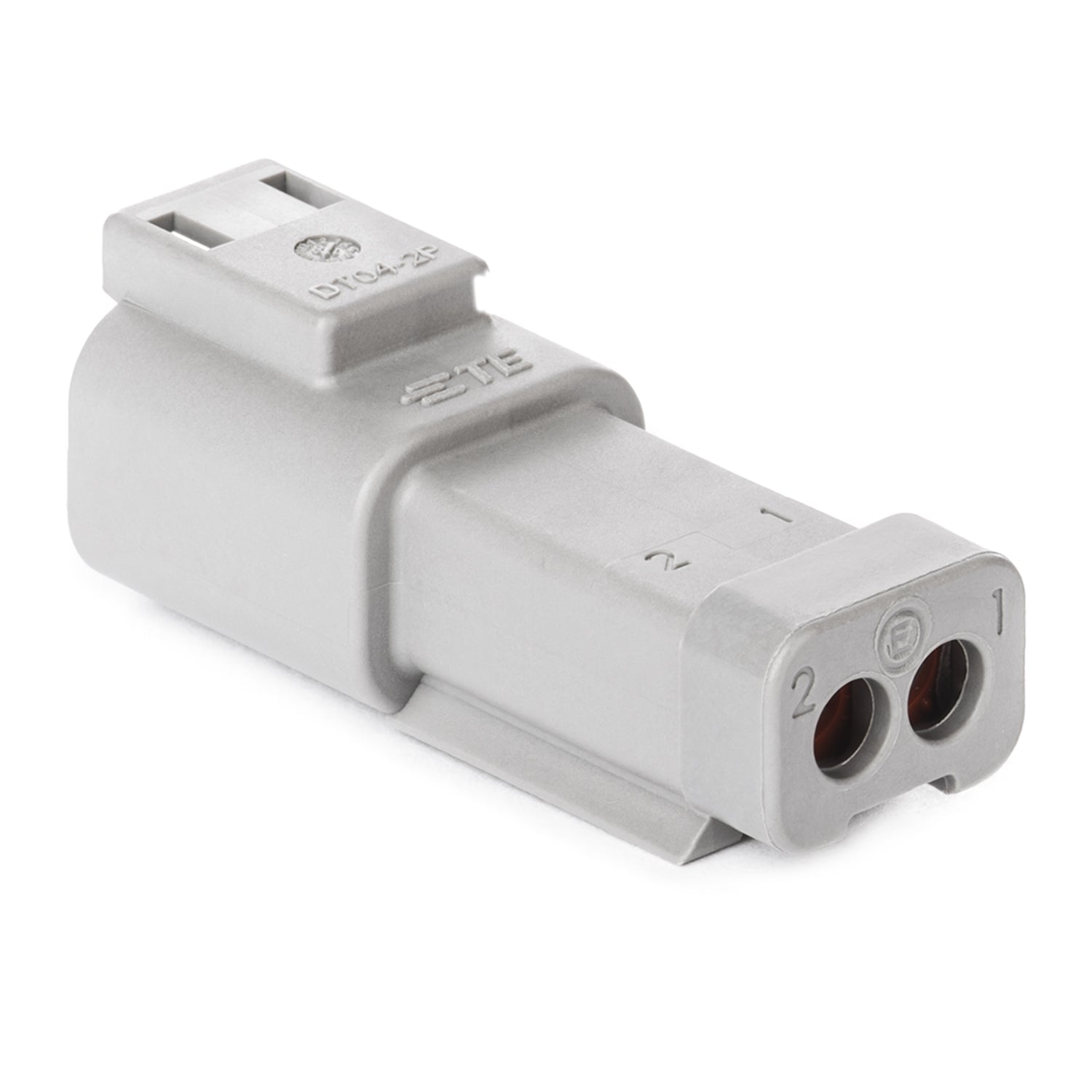 DT04-2P-CE01 - DT Series - 2 Pin Receptacle - Reduced Dia. Seal, EndCap, Gray