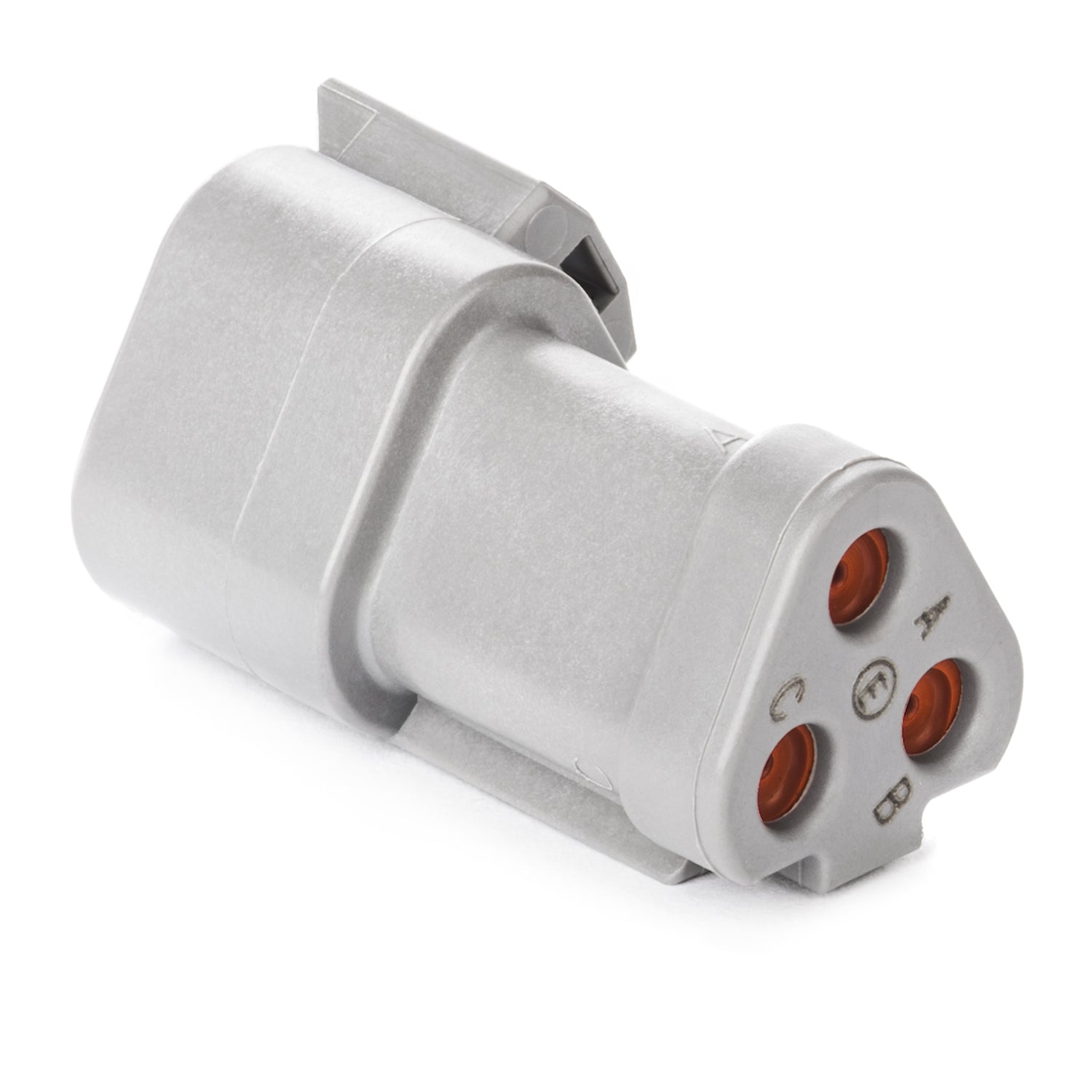 DT04-3P-CE01 - DT Series - 3 Pin Receptacle - Reduced Dia. Seal - End Cap - Gray