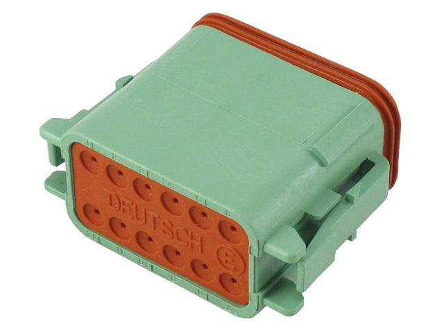 DT06-12SC-C015 DT Series - 12 Socket Plug - C Key, Reduced Dia. Seals Green
