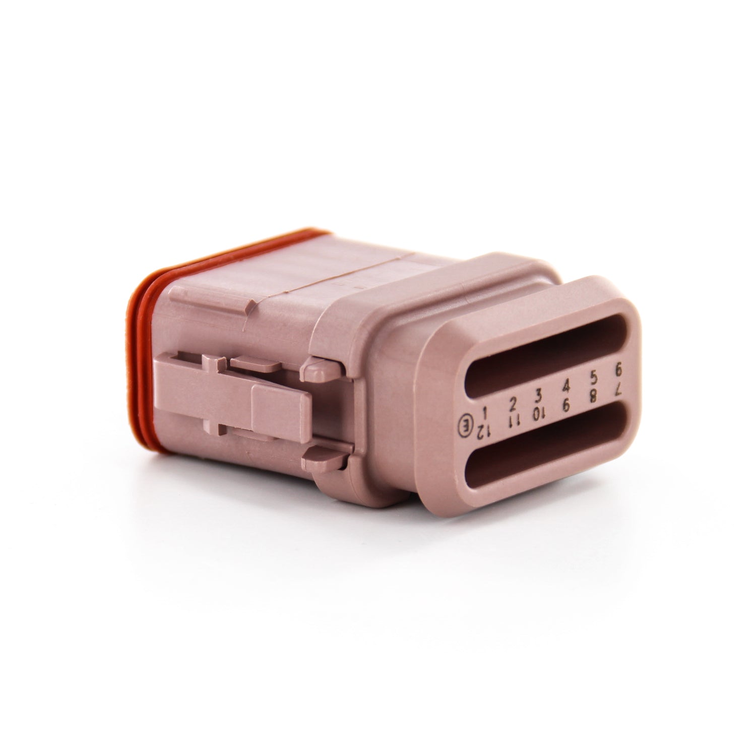 DT06-12SD-CE04 - DT Series - 12 Socket Plug - D Key, Reduced Dia. Seals, Shrink Boot Adapter, Brown