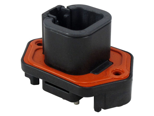 DTP15-4P - DTP Series- 4 Cavity Receptacle, Straight molded pins, Black