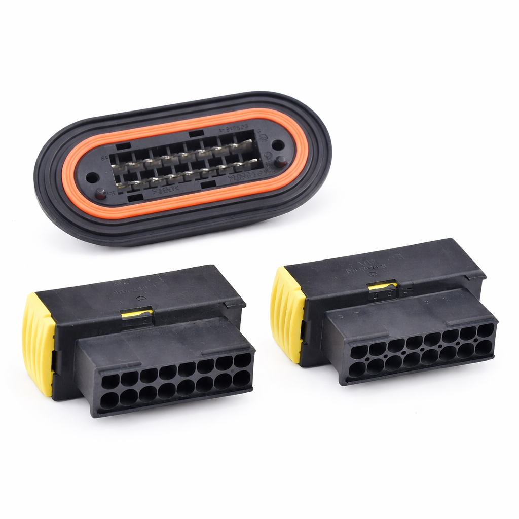 15/16-Pin AMP Automotive Board Connector – Plug & Socket 0001530022 / 964589-1 / 2-968814-2 / 968815-1 for Mercedes Truck