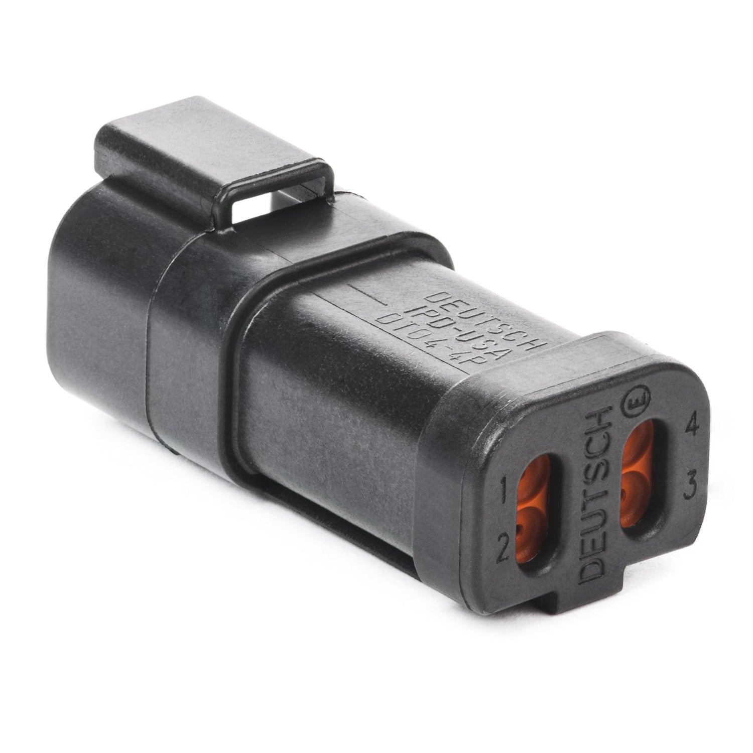 DT04-4P-CE03 - DT Series - 4 Pin Receptacle - Reduced Dia. Seals, End Cap, Black